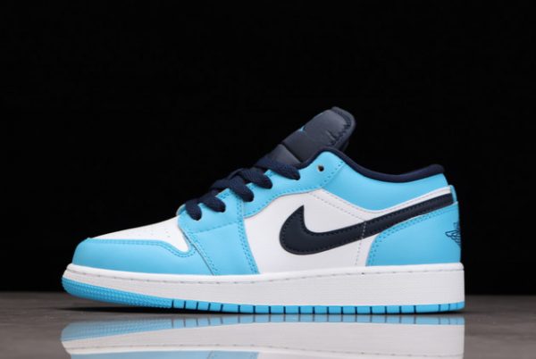 New Release Air Jordan 1 Low UNC White Powder Blue Obsidian Outlet Sale 553560-144